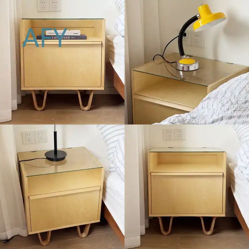 Muji Home Storage - Ortaçağ Tarzı Masif Ahşap Komodin Yatak