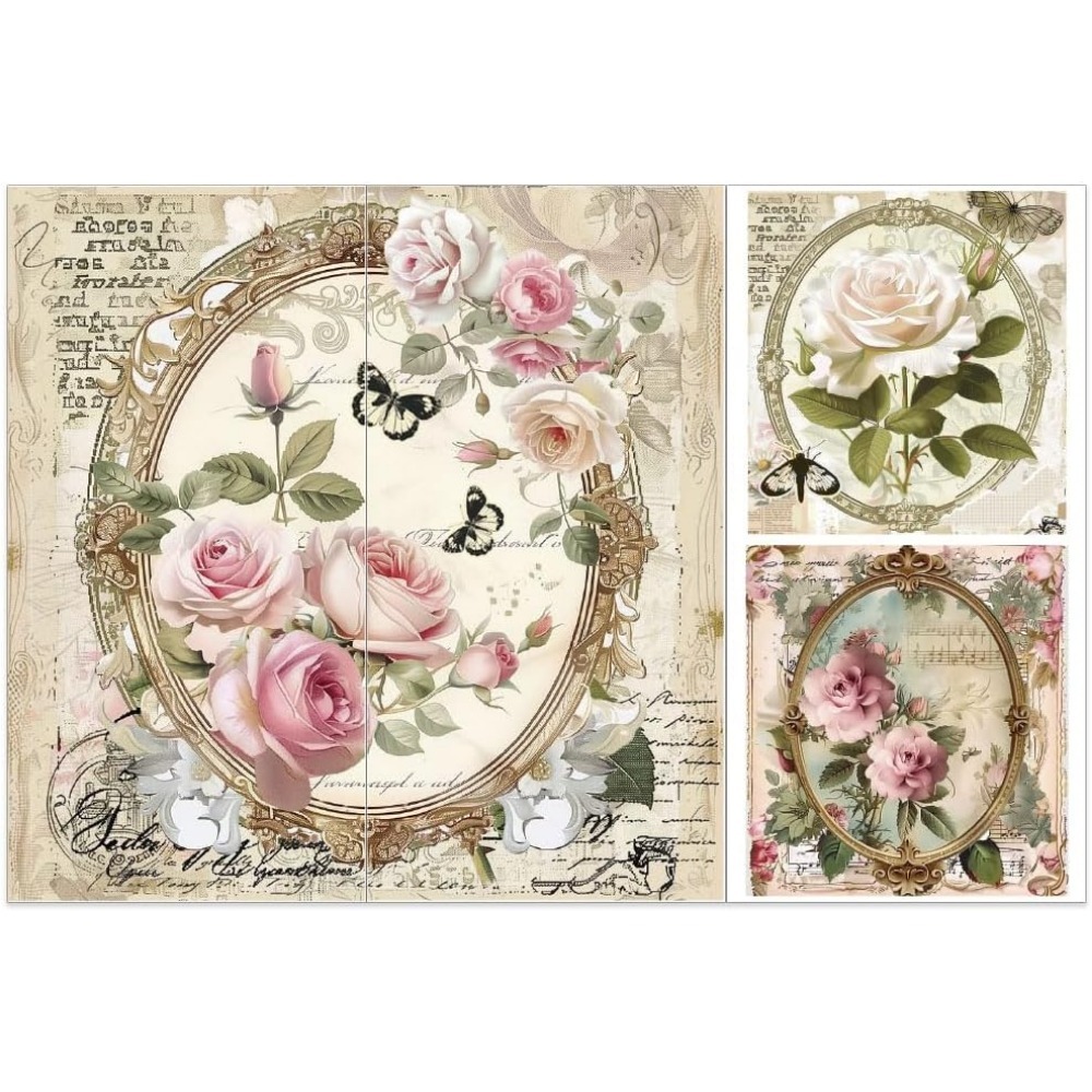 Vintage Home Textiles - 3 adet/takım Gül Ovmak Transferler Mobilya