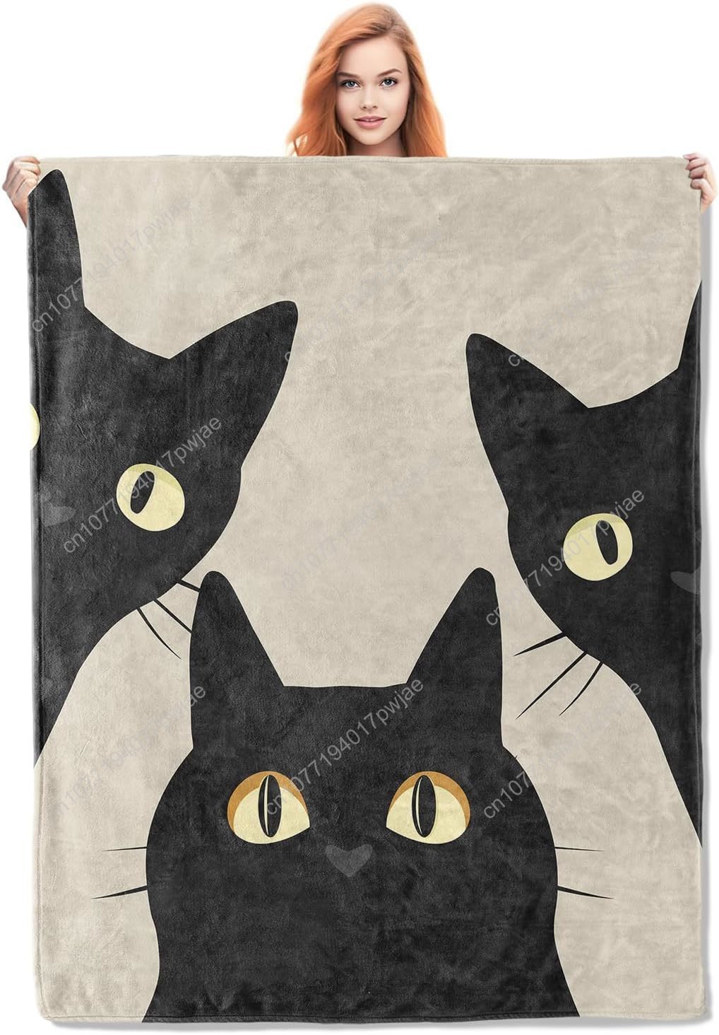 Home Textiles Blanket - Komik Kedi Battaniyesi Kadınlar ve Kızlar
