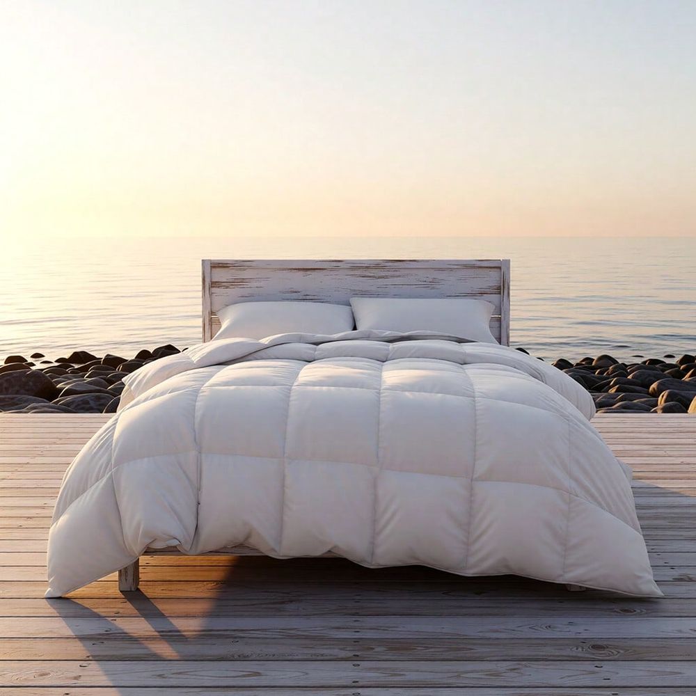 Duvet Insert White - Dört Mevsim Parlak Beyaz Gingham Ekose