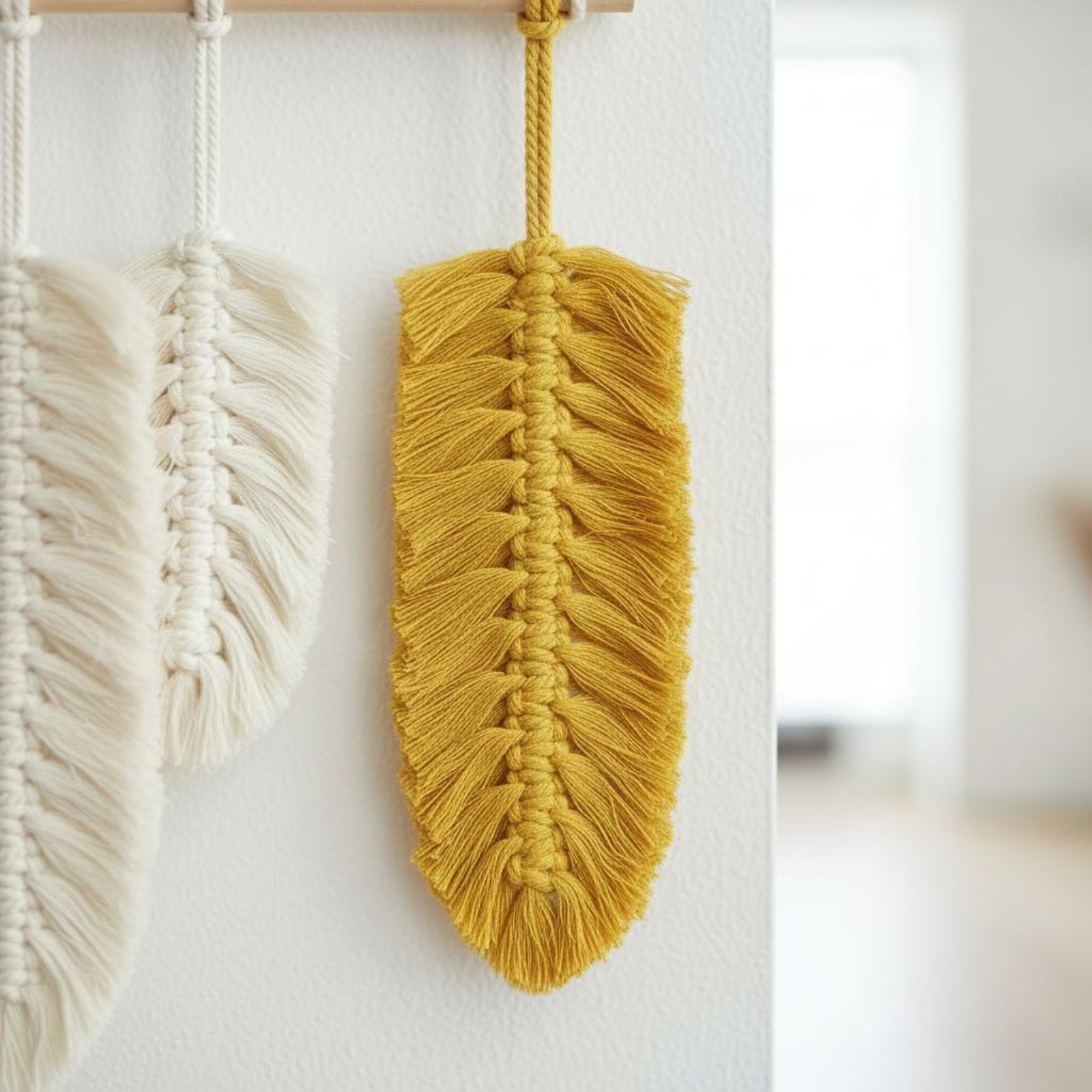 Home Textiles And Decor - Makrome Tüy Duvar Süsü El Yapımı