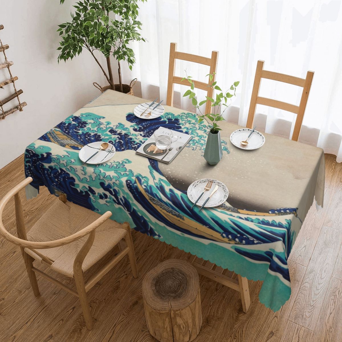 Japanese Home Textiles - Büyük dalga kapalı Kanagawa Vintage japon
