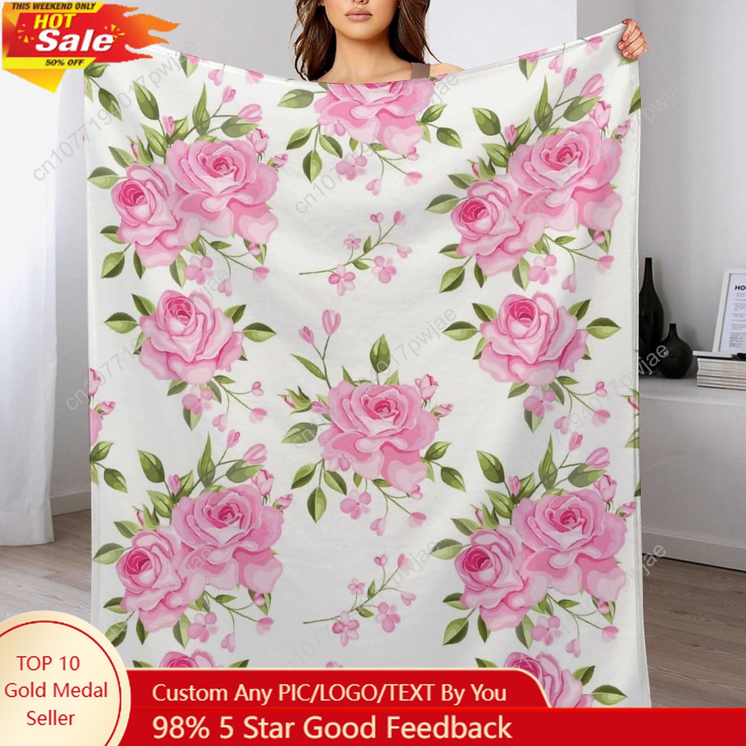 Pembe Çiçekli Battaniye Çiçek  - Home Textiles And Decor incelemesi ve fiyatı