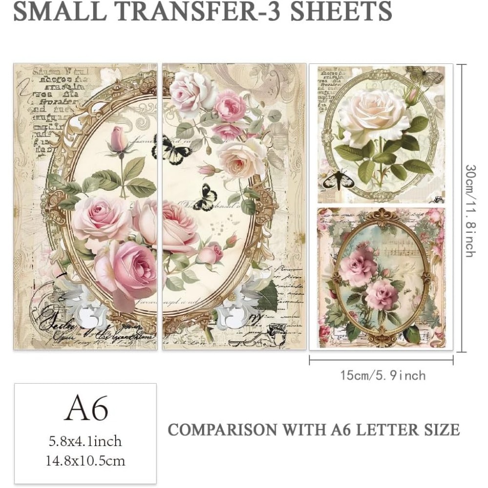 3 adet/takım Gül Ovmak Transfe - Vintage Home Textiles incelemesi ve fiyatı