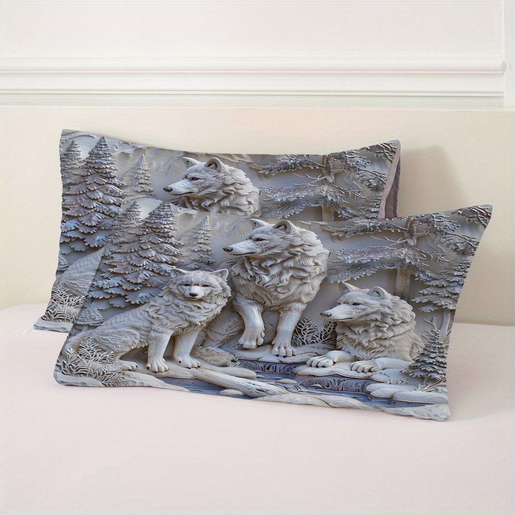 3D Beyaz Kurt ve Orman Baskılı - Duvet Insert White incelemesi ve fiyatı