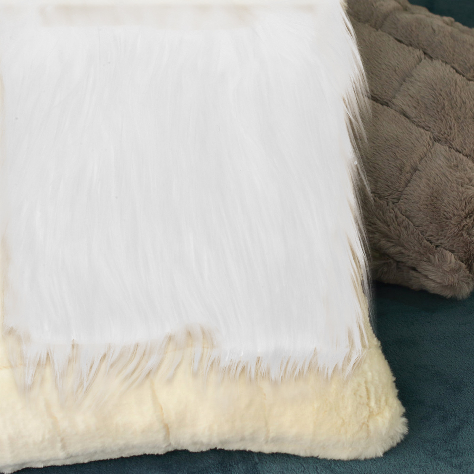2 adet kare uzun saç suni kuma - Home Textiles And Decor incelemesi ve fiyatı