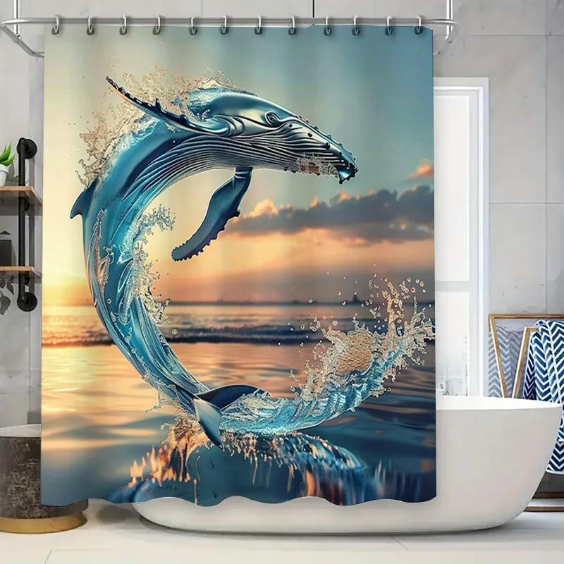 Mavi Balina Baskı Duş Perdesi  - Home Textiles Luxury Curtains incelemesi ve fiyatı