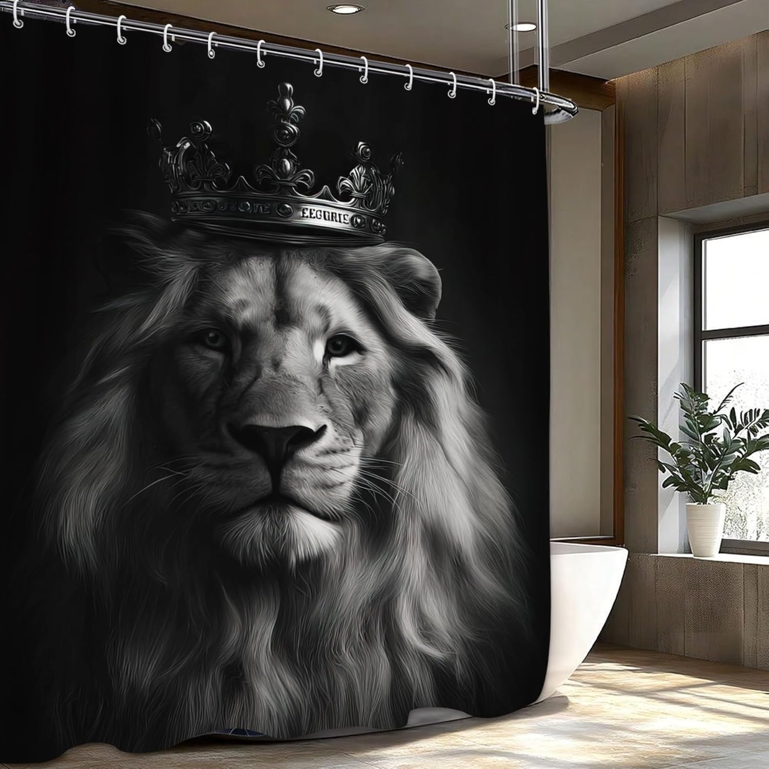 Görkemli aslan kral taç duş pe - Home Textiles Luxury Curtains incelemesi ve fiyatı